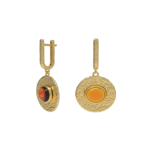 Серебряные серьги с янтарем E32004ZK