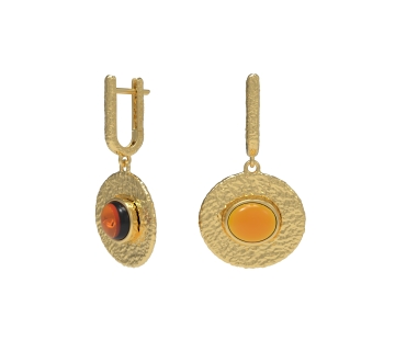 Silver earrings with amber E32004ZK
