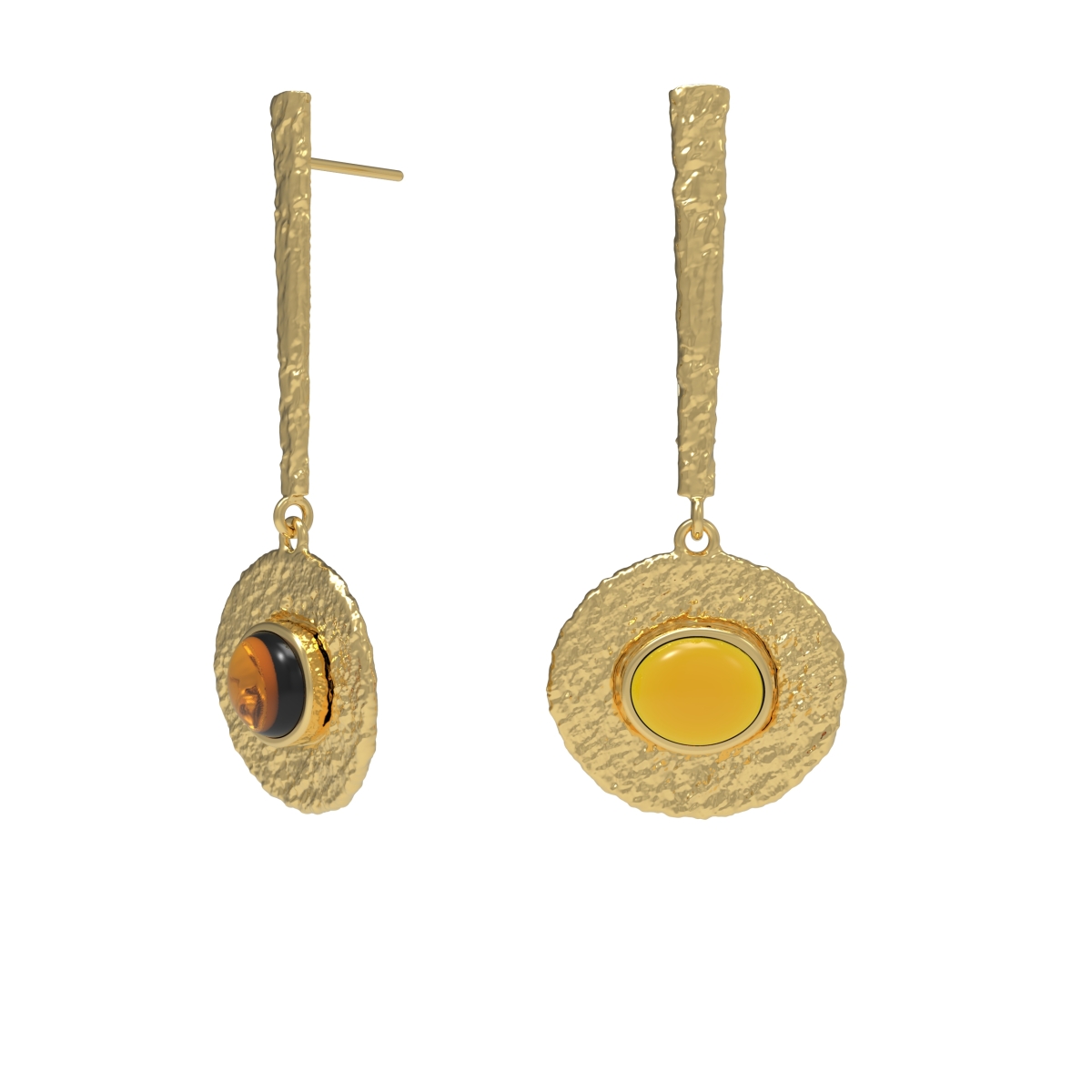 Silver earrings with amber Е30004ZK