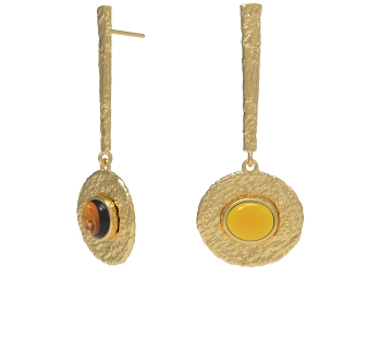 Silver earrings with amber Е30004ZK