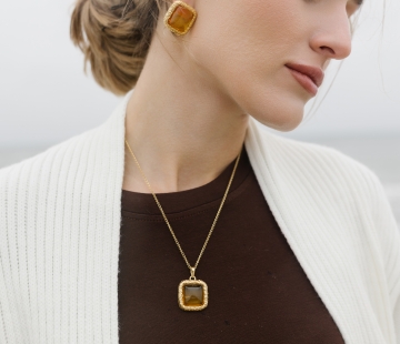 Silver earrings with amber P30011ZK