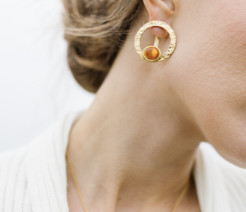 Silver earrings with amber E31004ZK