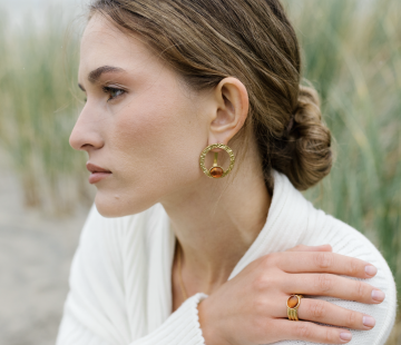 Silver earrings with amber E31004ZK