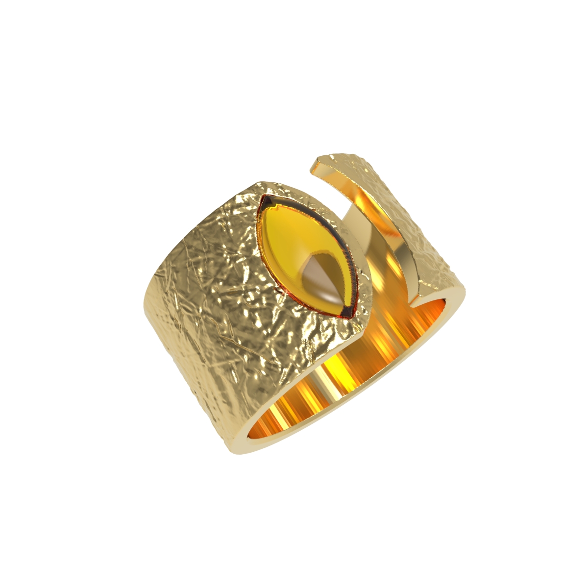 Silver ring with amber R30024ZK