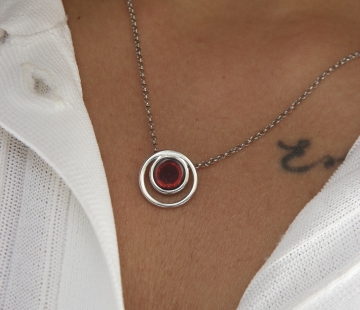 Silver pendant with amber P9171SV