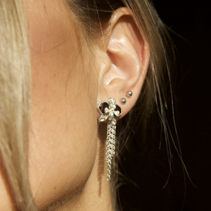 Серебряные серьги с янтарём E9226SV