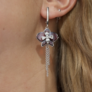 Серебряные серьги с янтарём E9224SV Серебряные серьги с янтарём E9224SV