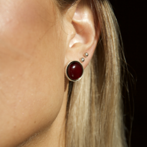 Серебряные серьги с янтарём E9222SV