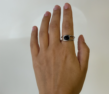 Silver ring with amber R30035RV