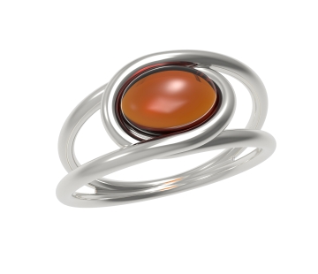 Silver ring with amber R30035RV