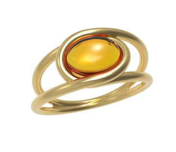Silver ring with amber R30035ZK Silver ring with amber R30035ZK