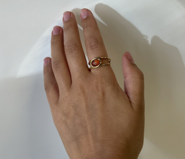 Silver ring with amber R30035ZK Silver ring with amber R30035ZK