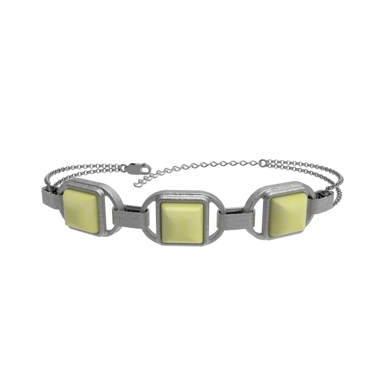 Silver bracelet  with amber W31028CM