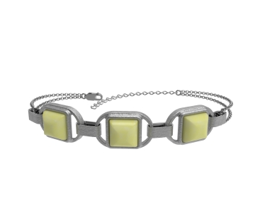 Silver bracelet  with amber W31028CM