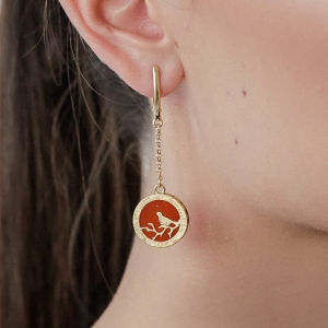 Серебряные серьги с янтарём E10099-1ZK Серебряные серьги с янтарём E10099-1ZK