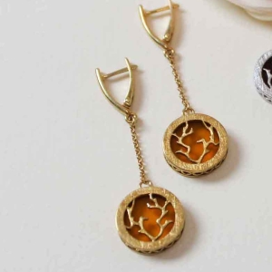 Серебряные серьги с янтарём E10099ZK Серебряные серьги с янтарём E10099ZK