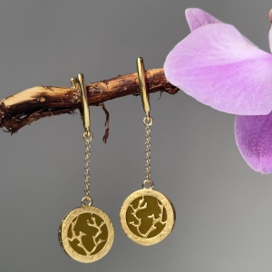 Серебряные серьги с янтарём E10099ZK Серебряные серьги с янтарём E10099ZK