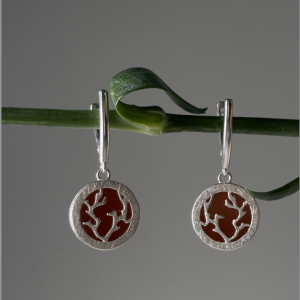 Серебряные серьги с янтарём E10009SV