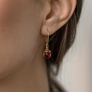 Серебряные серьги с янтарём E10022ZK Серебряные серьги с янтарём E10022ZK