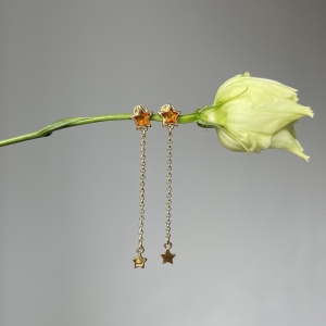 Серебряные серьги с янтарём E10012ZK