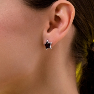 Серебряные серьги с янтарём E10010RV