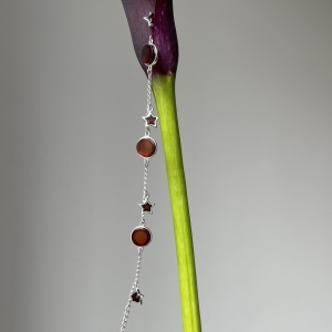 Браслет серебряный с янтарём W10015RV