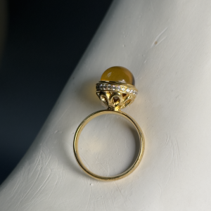 Silver ring with amber R000024ZK