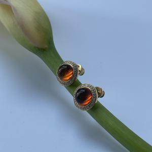 Серебряные серьги с янтарём E000021-3ZK