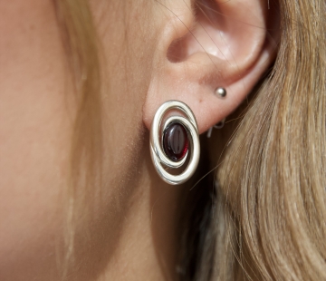 Серебряные серьги с янтарём E20041RV