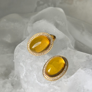 Серебряные серьги с янтарём E000028ZK Серебряные серьги с янтарём E000028ZK