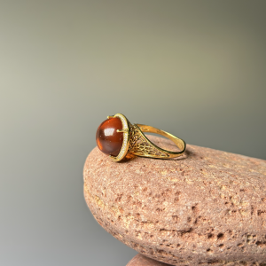 Silver ring with amber R000025ZK