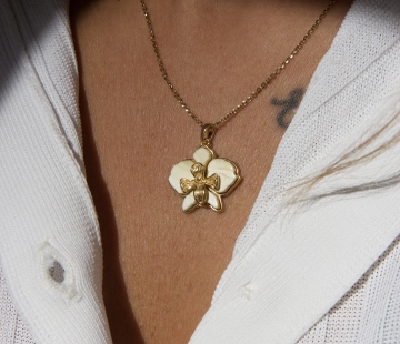 Кулон серебряный с янтарём P9211ZM