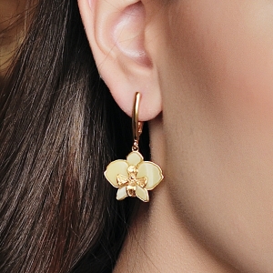 Серебряные серьги с янтарём E9225ZM