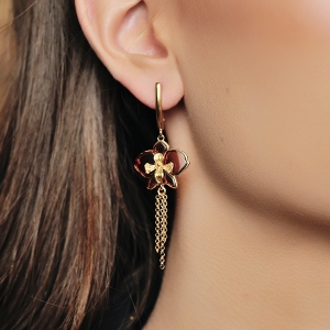 Серебряные серьги с янтарём E9224ZK Серебряные серьги с янтарём E9224ZK