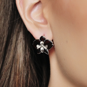 Серебряные серьги с янтарём E9211RV Серебряные серьги с янтарём E9211RV