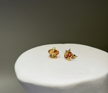 Серебряные серьги с янтарём E9212ZK