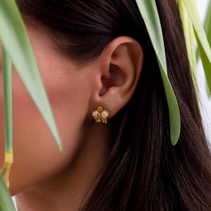 Серебряные серьги с янтарём E9212ZM