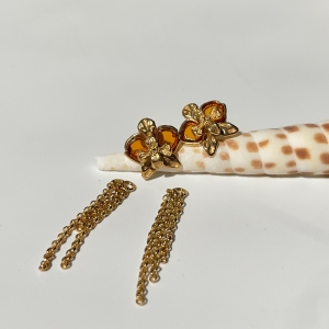 Серебряные серьги с янтарём E9226ZK Серебряные серьги с янтарём E9226ZK