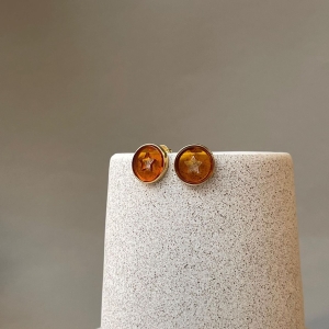 Серебряные серьги с янтарём E9223ZK Серебряные серьги с янтарём E9223ZK