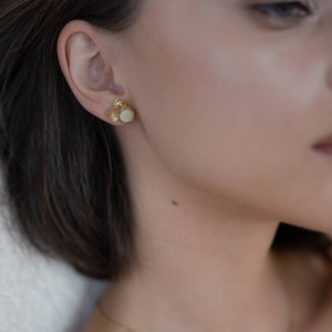 Серебряные серьги с янтарём E20004ZM