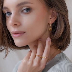 Серебряные серьги с янтарём E20006ZK