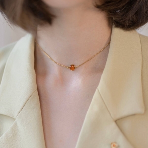 Колье серебряное с янтарём N20002ZK