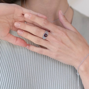 Кольцо серебряное с янтарём R20007RV