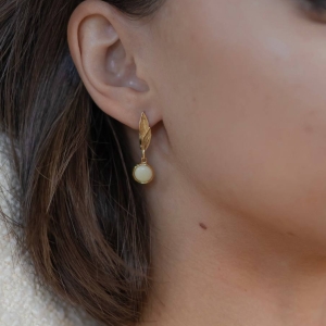 Серебряные серьги с янтарём E20009ZM