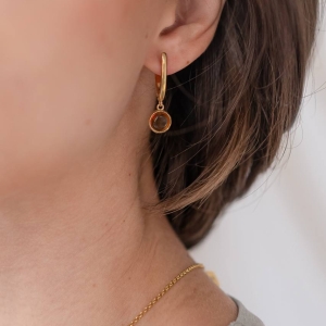 Серебряные серьги с янтарём E20003ZK