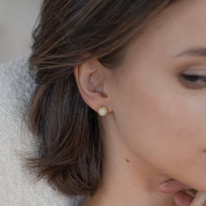 Серебряные серьги с янтарём E20002ZM