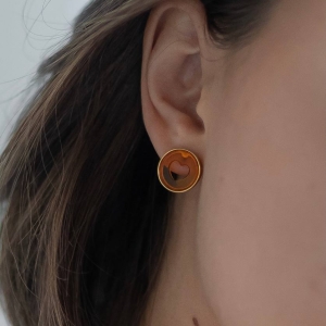 Серебряные серьги с янтарём E9230ZK