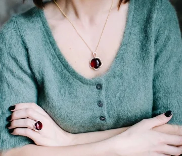 Кулон серебряный с янтарём P3287ZV