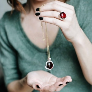 Кулон серебряный с янтарём P3287ZV