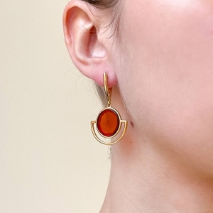 Серебряные серьги с янтарём E9289ZK Серебряные серьги с янтарём E9289ZK